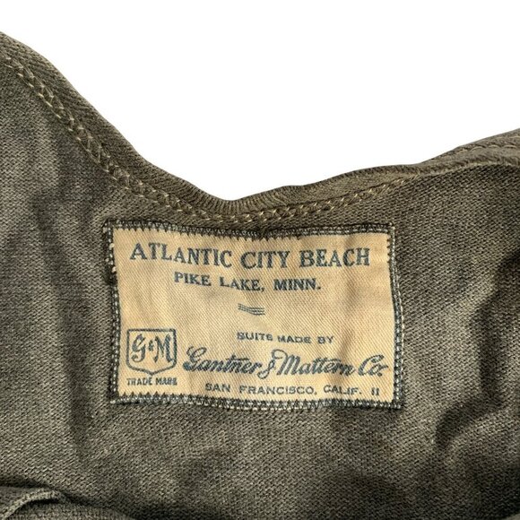 Vintage Gray Wool ? Gantner Mattern Co. Swimsuit Red Stripe - Picture 9 of 9